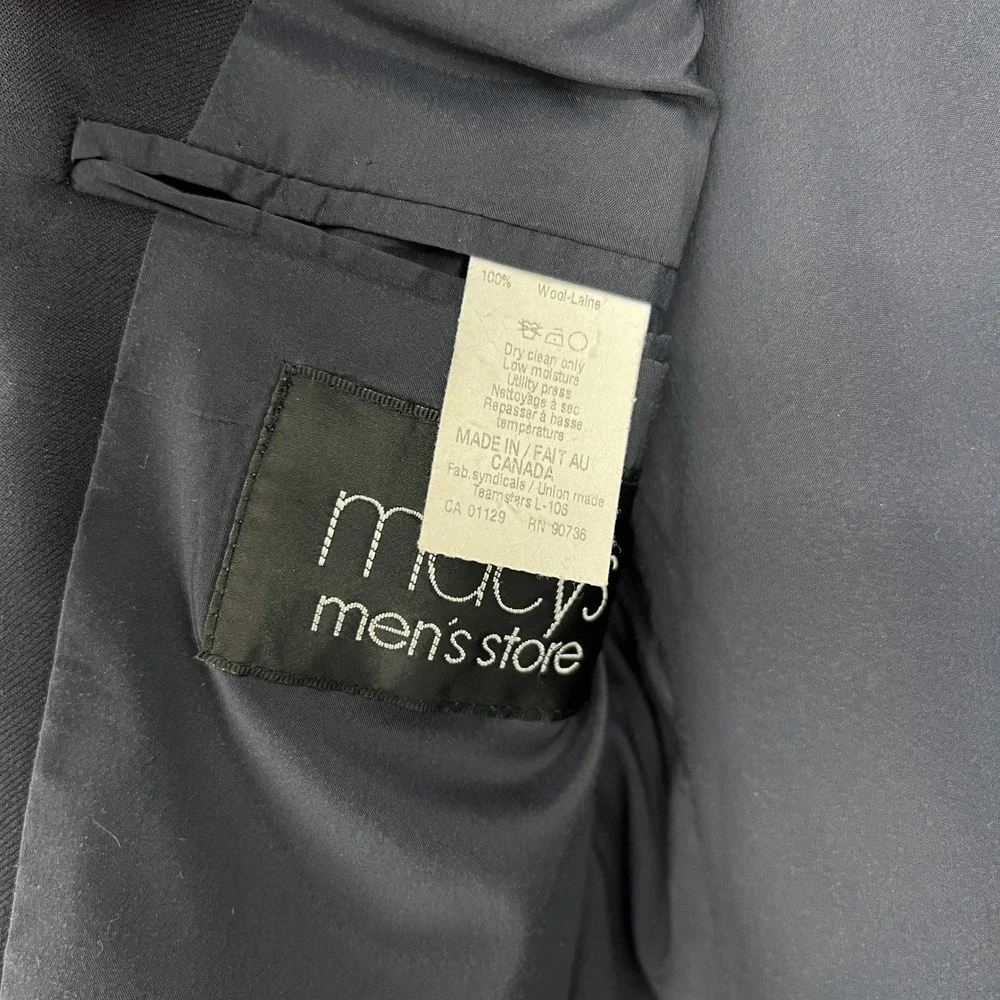 Lauren Ralph Lauren Mens 41R Navy Blue 100% Wool Blazer Sport Coat 2‎ Button
